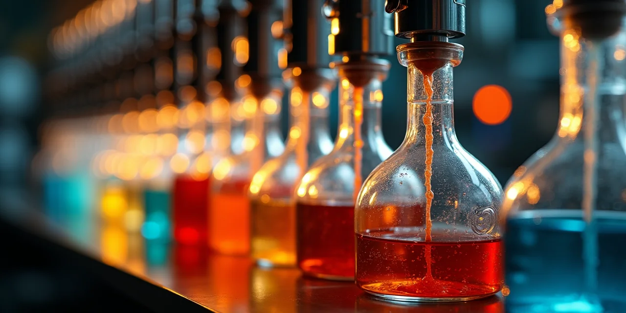 An industrial distillation column with multiple collection ports at different heights