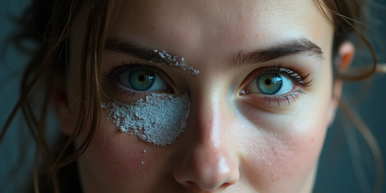 A dirty lens being cleaned with a precision wipe revealing a sharp image beneath