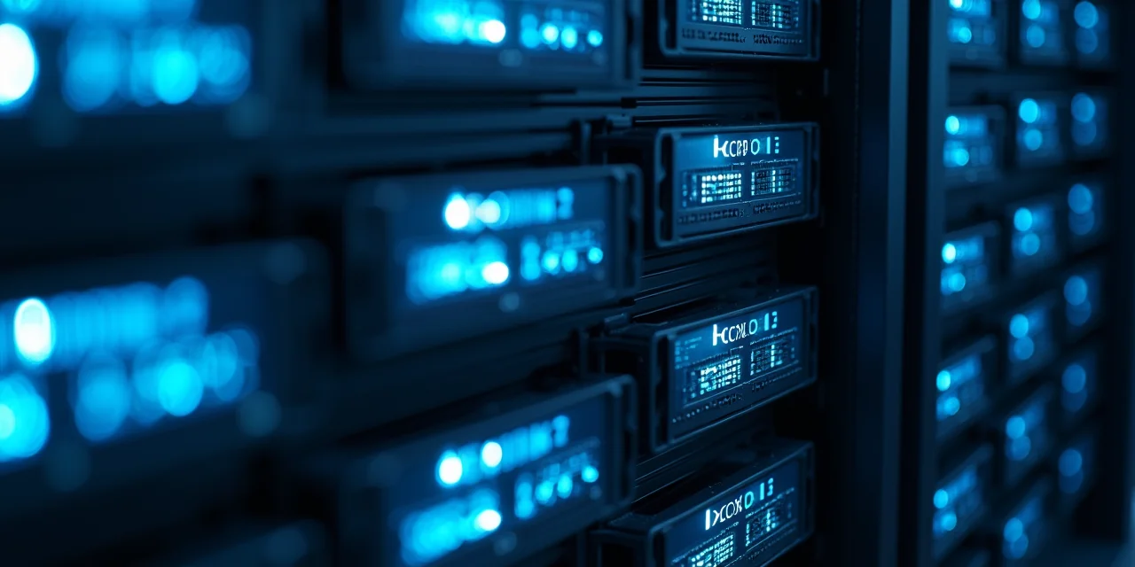A GPU server rack with alternating cards of two distinct designs — every other slot holding a slimmer module with fewer cooling fins, representing ...
