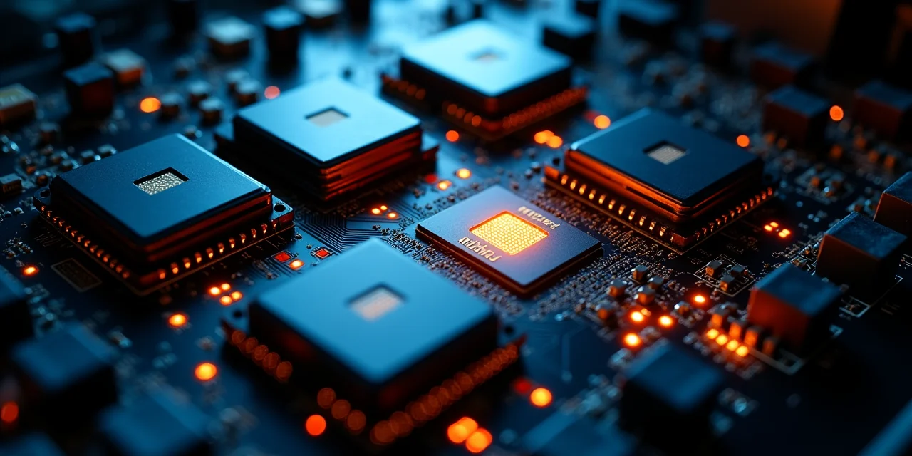 A multi-processor compute module with four independent processing units on a single circuit board