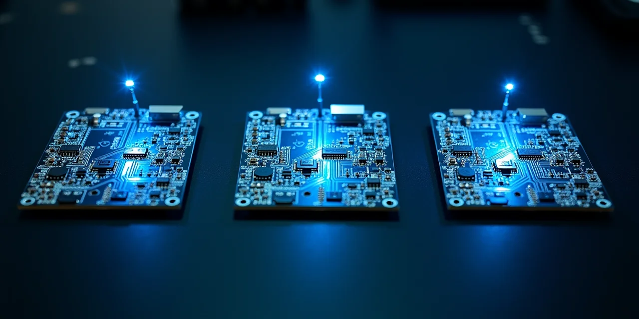 Three circuit boards representing the three paradigms of tool use: prompting, supervised fine-tuning, and reinforcement learning